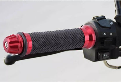 Manopole Manubrio Universali Moto Scooter in Alluminio CNC, 22mm-24mm, Rosso