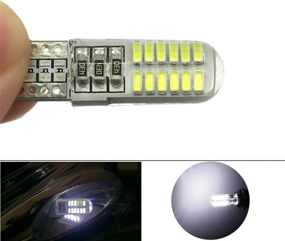 X10 Lampadine Led Interni Light 12V T10 W5W 24SMD Luce Bianca 480LM