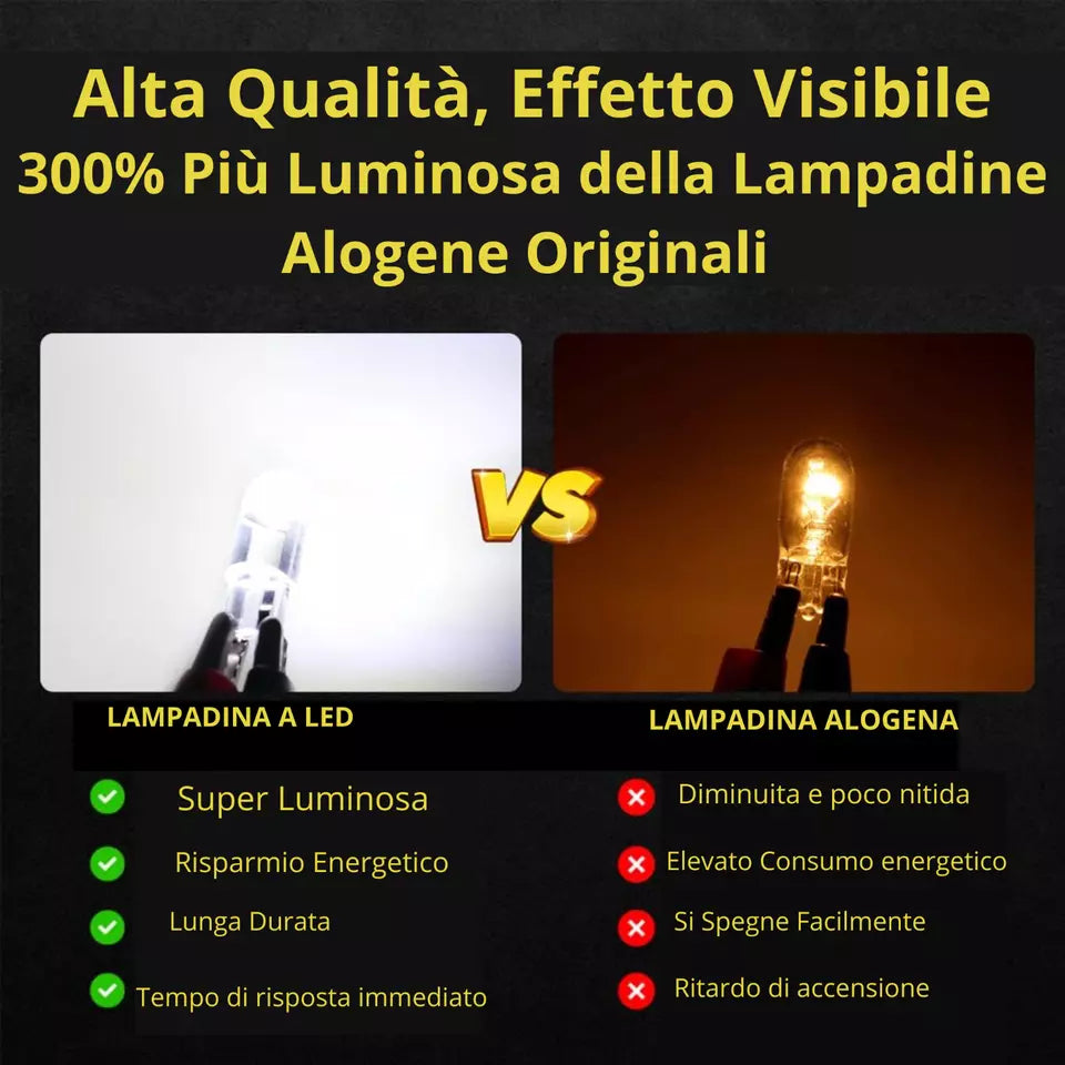X10 Lampadine a LED T10 W5W CANBUS Senza errori 5W 6000K LUCE ARANCIONE 12V