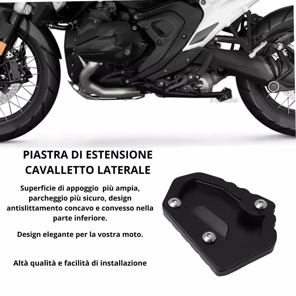 PIASTRA ESTENSIONE CAVALLETTO LATERALE MOTO BMW R1300GS/ADVENTURE 2023/24 NERO