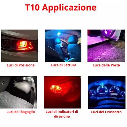 X10 Lampadine a LED T10 W5W CANBUS Senza errori 5W 6000K LUCE ARANCIONE 12V