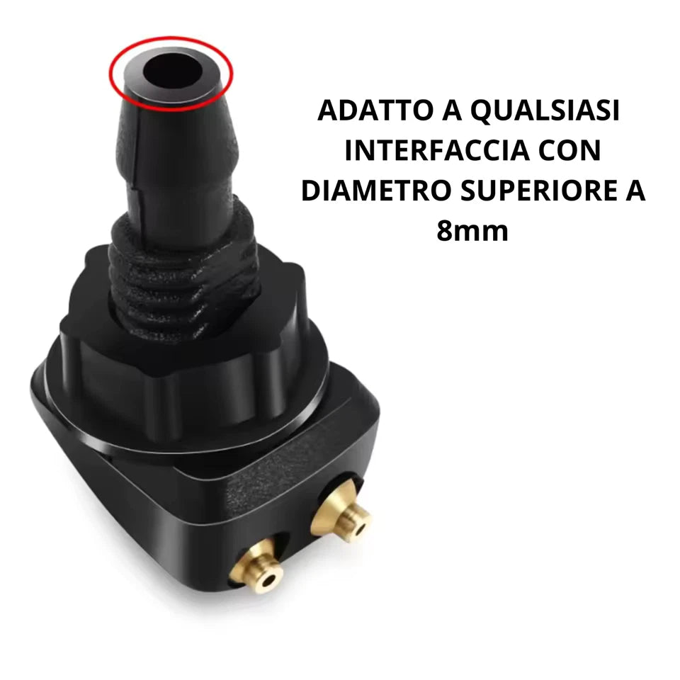 Coppia Ugelli Tergicristallo Universali per Auto a Doppio Foro in ABS Nero X2