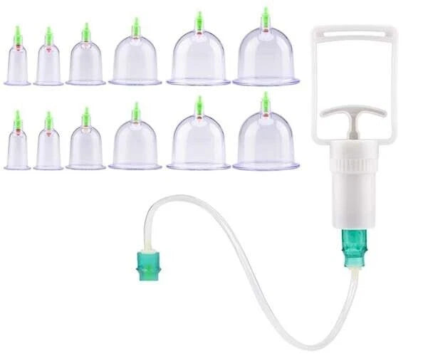 Set 12 Coppette Massaggio Terapia Tradizionale Cinese Coppettazione Sottovuoto