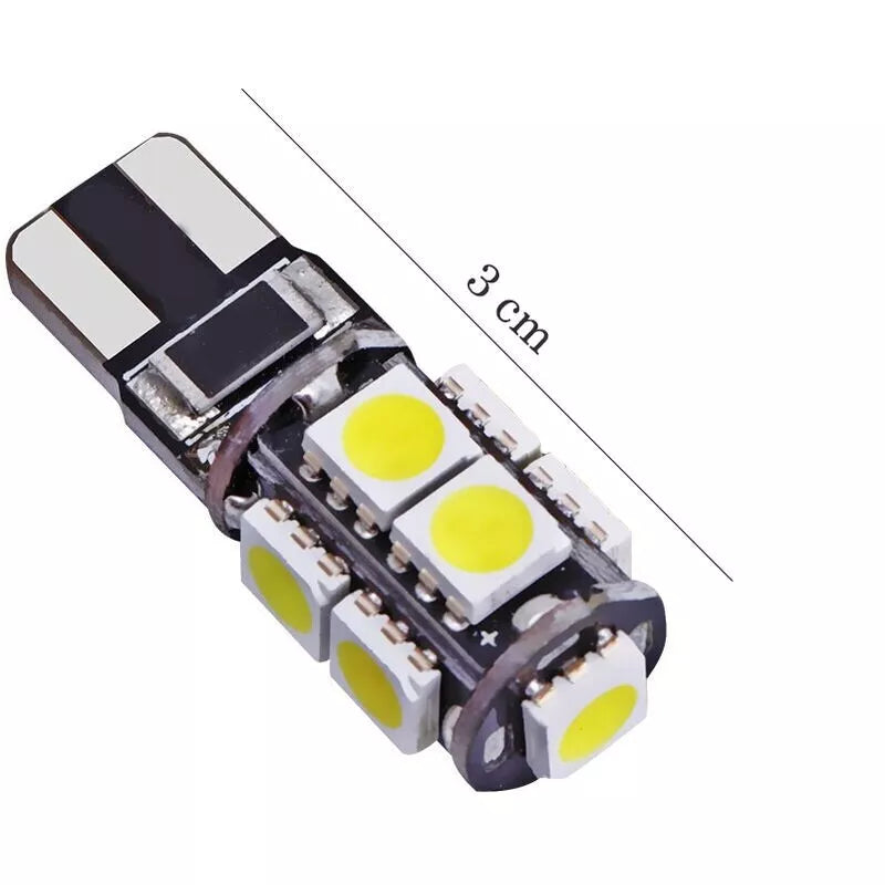Kit 2 Lampadine Auto Canbus 9 LED SMD Attacco T10 12V Luci Interne/Posizione